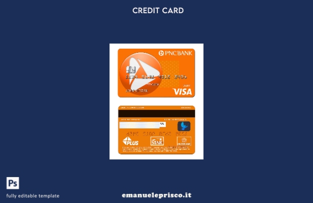 Modello di carta di debito Visa della banca PNC USA stile verificato